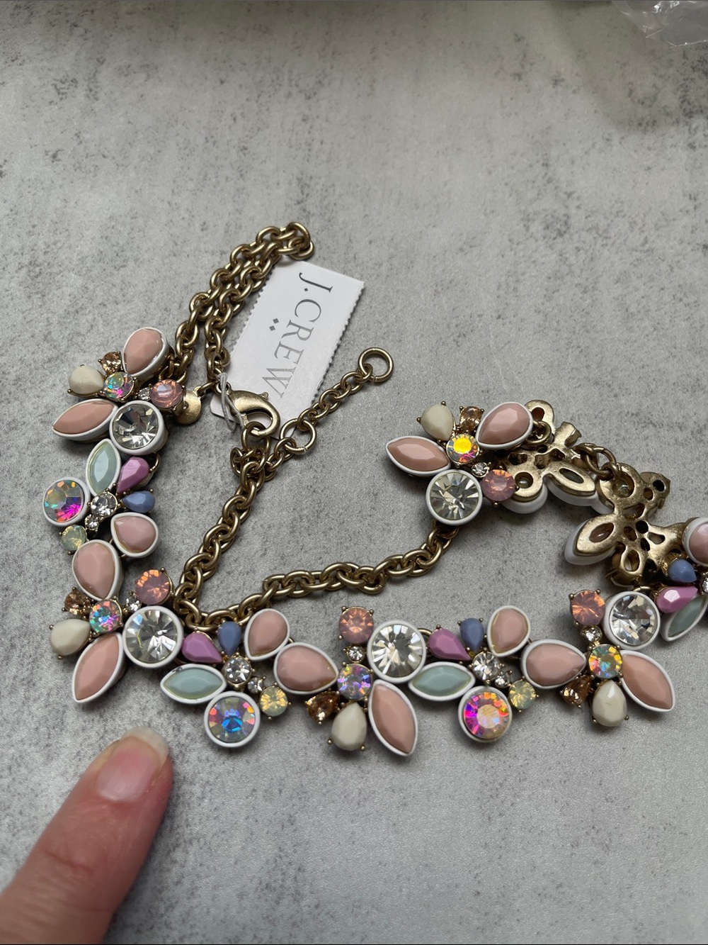 J.Crew Frosty Lilac Pink Crystal Statement Necklace - Picture 8 of 8